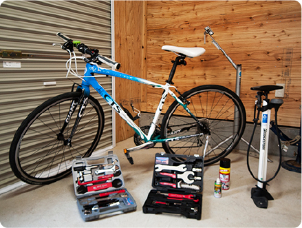 Picture：Bicycle maintenance Room of Shimanami Guesthouse Cyclonoie