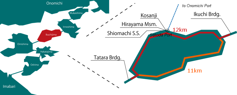 Route details of Ikuchijima island