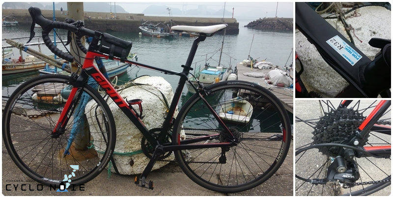 Pictures of rental bike services in the Shimanami Kaido : The road bike I rented from GIANT STORE
