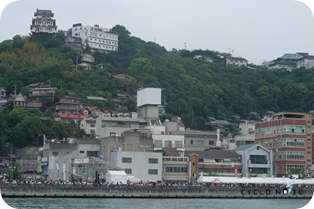 Hilly port town Onomichi the goal of the Shimanami kaido cycling