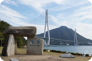 しまなみ海道サイクリング：大三島のサイクリストの聖地碑