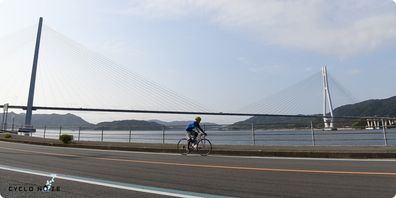 しまなみ海道2日走破サイクリングプラン：生口島は終始走りやすい海沿いのロード