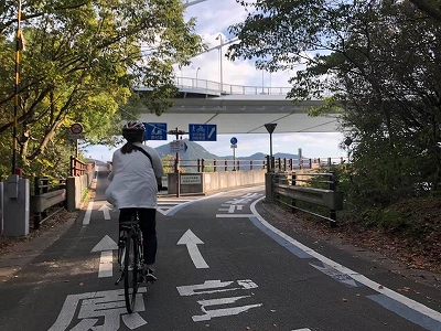 写真：しまなみ海道・今治⇔大島1日サイクリング：来島海峡大橋への帰り道