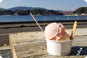 しまなみ海道原付バイクツーリング：向島のtsubuta SANK!で手作りのアイスクリーム
